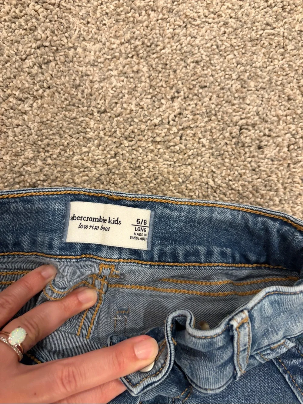 Kids Blue Denim Jeans - Classic Straight Fit size 5/6 Long